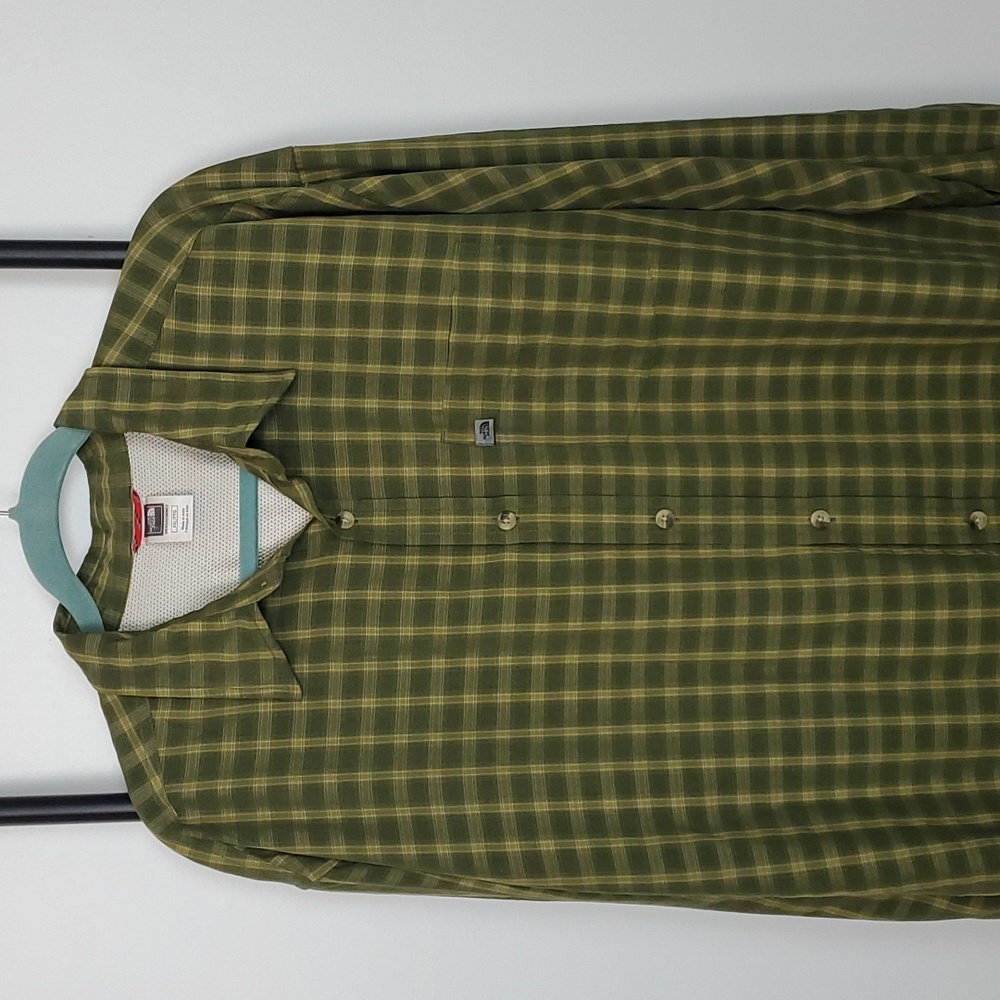 The North Face Green  Plaid Modal Blend Men's Long Sleeve  Shirt Size XXL